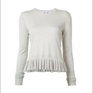 Elizabeth and James Light Gray Peplum Sweater